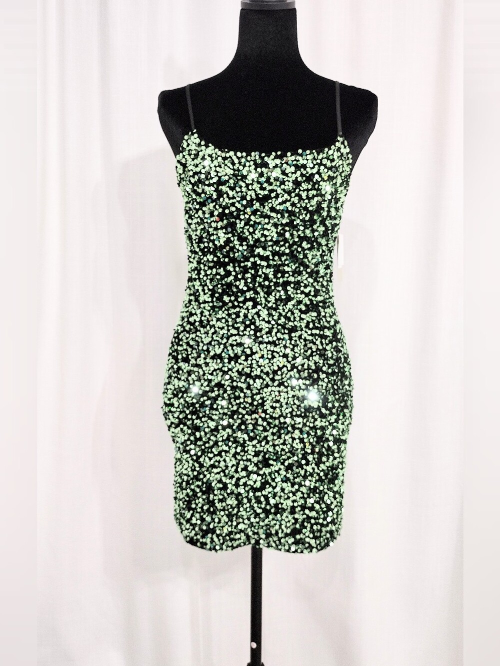 B.P. Sz XS Mint Green Sequin Slip Mini Dress